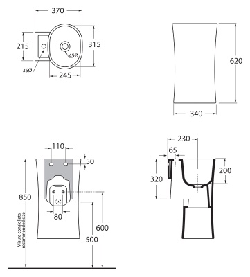 Раковина Azzurra Nativo NAT200 bianco corteccia