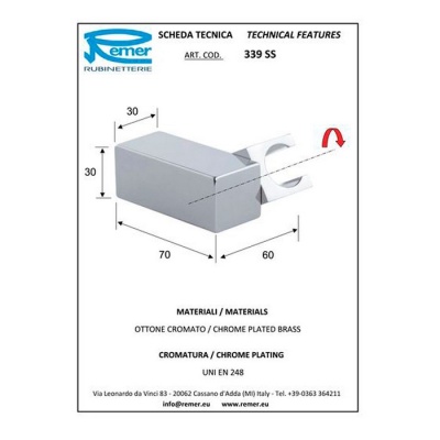 Держатель ручного душа Remer 339SS Хром