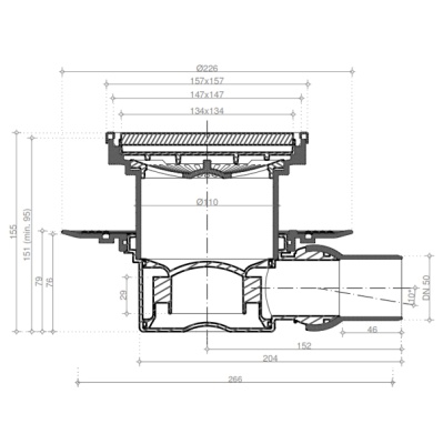Душевой трап Pestan Confluo Standard 13000085 с решеткой