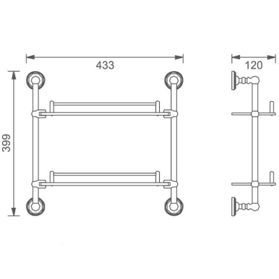 Стеклянная полка Aquanet 4652 Золото