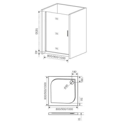 Душевая дверь в нишу Good Door Fantasy DR-80-F-CH 80 профиль Хром стекло прозрачное с рисунком
