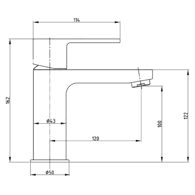 Смеситель для раковины E.C.A. Nita 102188034 Хром