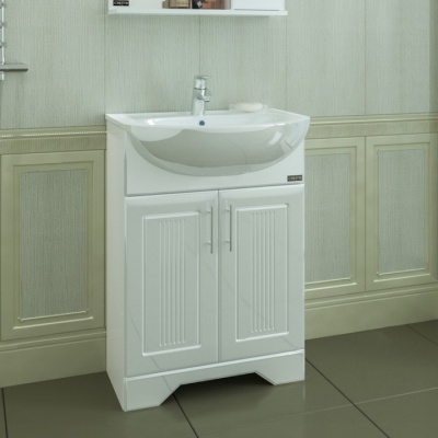 Тумба с раковиной СанТа Сиэтл 60 на цоколе Белая