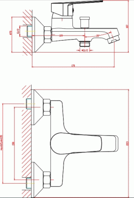 Смеситель для ванны Orange Loop M26-100Gold Золото