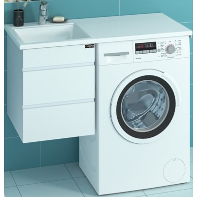 Тумба с раковиной СанТа Марс 100 L 227004+900106 подвесная Белая