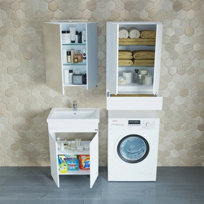 Тумба с раковиной СанТа Марс 60 2 двери Белая