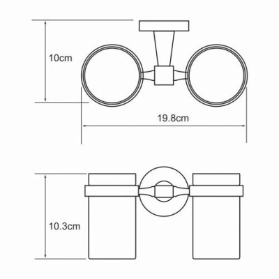 Стакан для зубных щеток WasserKRAFT Isen K-4028D двойной Хром