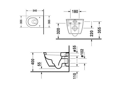 Унитаз Duravit Darling New 2545090000 подвесной без крышки-сиденья