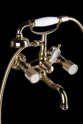 Смеситель для ванны Boheme Royal Cristal 293-Royal/CRST Золото