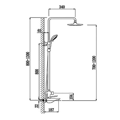 Душевая система Timo Helmi SX-1070/00-16 2100 chrome white Хром Белый