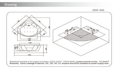 Акриловая ванна SSWW PA4104 GS 140х140 без гидромассажа