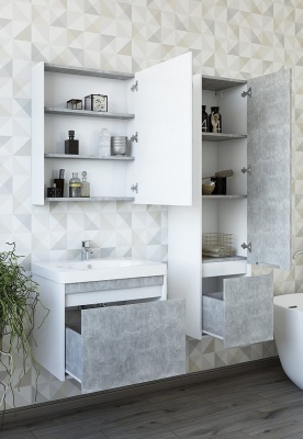 Тумба с раковиной Sanflor Калипсо 60 С03877 Белая Ателье светлый