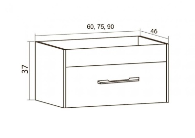 Тумба с раковиной SanVit Квадро Lux 90 kkvad090 с фактурой под дерево подвесная Акация светлая