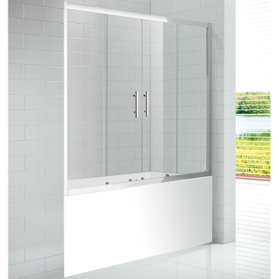 Шторка на ванну Cezares Eco VF-2 170x145 профиль Хром стекло прозрачное