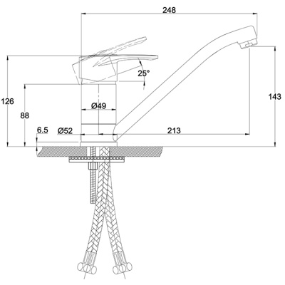 Смеситель для кухни Kaiser Planet 14033 Хром
