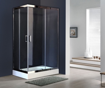 Душевой уголок Royal Bath RB8120HP-T-CH-L 120х80 с поддоном профиль Хром стекло прозрачное