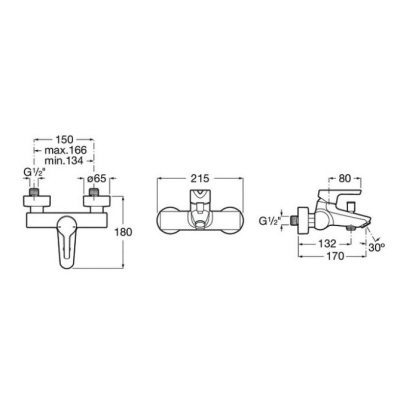 Смеситель для ванны Roca Malva 5A023BC0M Хром