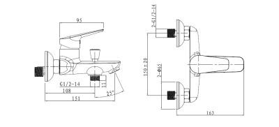Смеситель для ванны Bien Via BB01019102 Хром