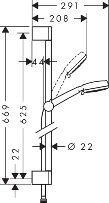 Душевой гарнитур Hansgrohe Crometta 26651400 Хром Белый