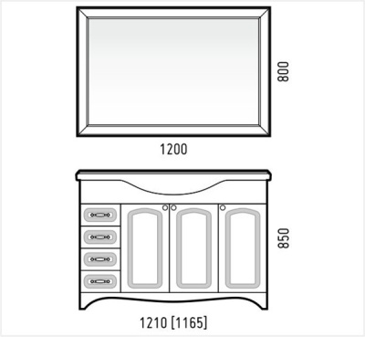 Зеркало Corozo Классика 120 SD-00000269 Белое