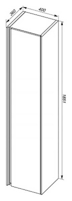 Шкаф пенал Aquanet Тулон 40 183390 подвесной R Белый