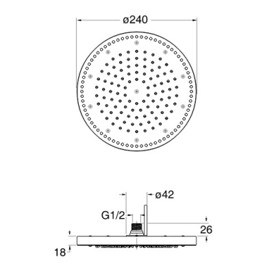 Верхний душ Cristina Sandwich colours PD 022 Хром / Светло-голубой