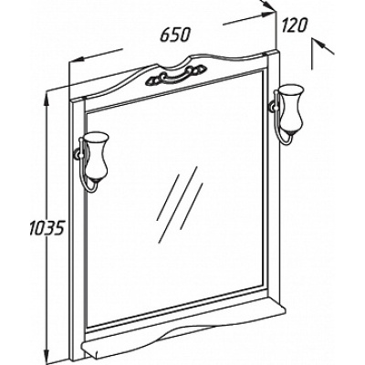 Зеркало Opadiris Клио 65 Z0000004272 Орех антикварный