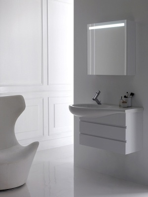 Тумба под раковину Laufen Alessi One 90 подвесная L Белый лак