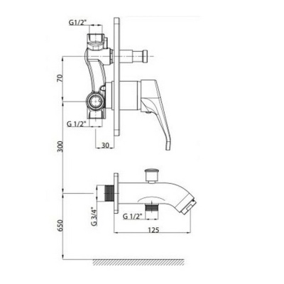 Смеситель для ванны GPD Kalipso MTA20 Хром