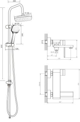 Душевая система Orange M36-944cr Хром