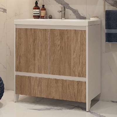 Тумба под раковину Velvex Klaufs 80 tnKLA.80.2D.1Y-617.216 Белая + дерево