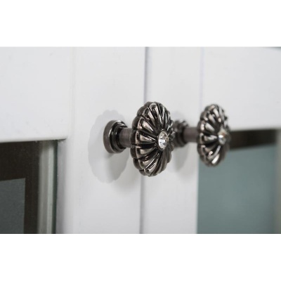 Тумба под раковину ASB-Woodline Флоренция 85 витраж Белая/патина