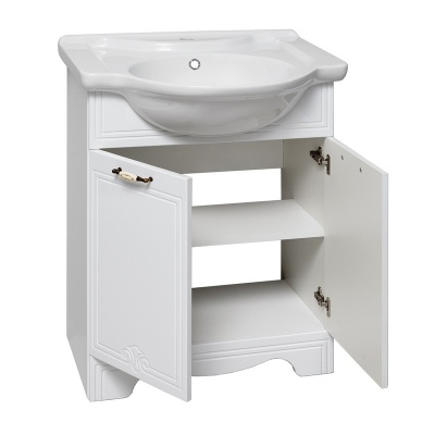 Тумба с раковиной Runo Кантри 65 Белая