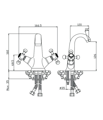 Смеситель для раковины Olive's Girona 01100GR Хром