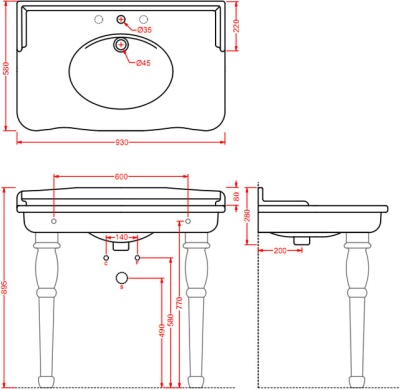 Раковина Artceram Hermitage 92 HEL005 01 00 Белая