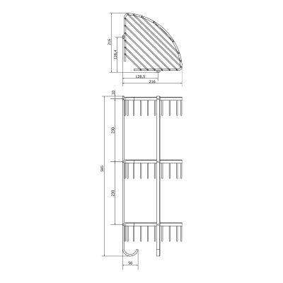 Полка корзина Veragio Basket VR.GFT-9067.CR угловая Хром