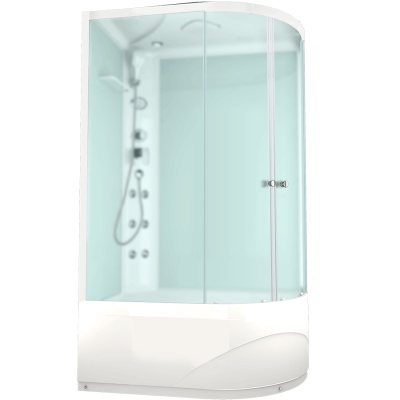 Душевая кабина Domani-Spa Delight 128 High 120x80 DS01D128LHWM10 с гидромассажем профиль Белый задние стенки Белые