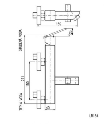 Смеситель для ванны Rav Slezak Loira LR554.5 Ручка 1 хром
