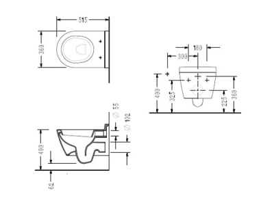 Унитаз Serel Smart SM25BM подвесной с сиденьем Микролифт