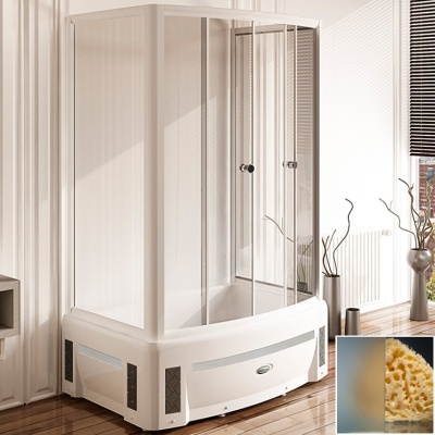 Душевой уголок Radomir Диана 140x95 1-03-1-0-0-0141 с поддоном профиль Белый стекло матовое