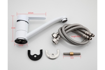 Смеситель для кухни Frap F454 Белый Хром