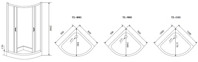 Душевой уголок Timo 80x80 TL-8001R профиль Хром стекло прозрачное с рисунком