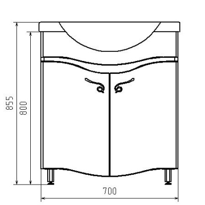 Тумба под раковину АСБ-мебель Терни 75 9725 Белая