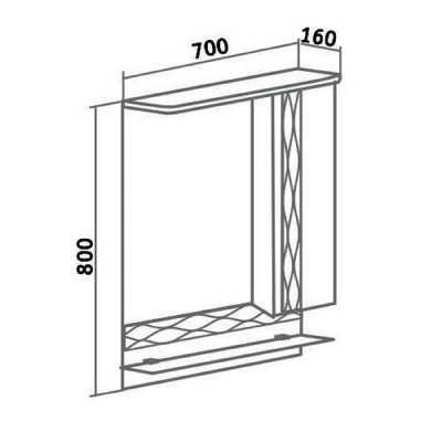 Зеркало со шкафом Runo Вега 70 R Белое