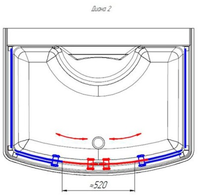 Душевая кабина Radomir Диана 2 139x108 1-05-1-0-0-0611 профиль Белый стекло матовое