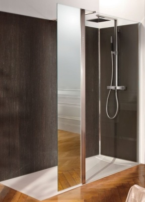 Душевая перегородка Jacob Delafon Contra 180 R C22WP140R-MZ профиль Хром стекло прозрачное и зеркальное