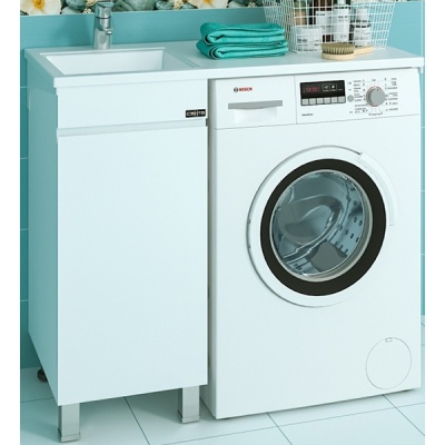 Тумба с раковиной СанТа Марс 100 L 700221+900106 Белая