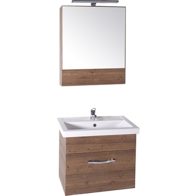 Зеркальный шкаф АСБ-мебель Анкона 60 9750 с подсветкой Дуб