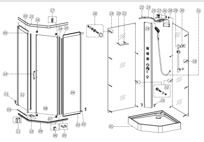 Душевая кабина Alvaro Banos Barcelona P90.10-V2 90x90x211 Белый с гидромассажем