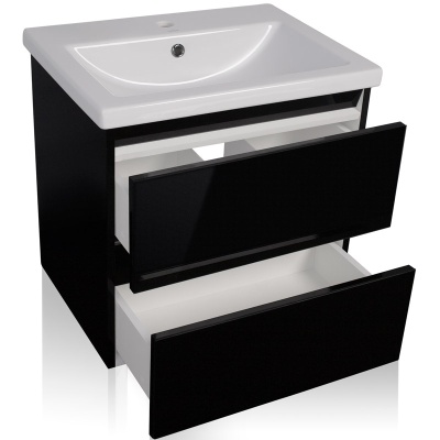 Тумба под раковину Style Line Даймонд 70 Люкс Plus СС-00000499 подвесная Черная